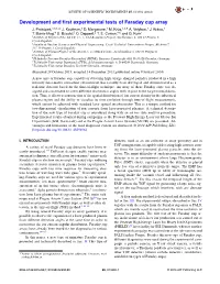 Development and First Experimental Tests of Faraday Cup Array