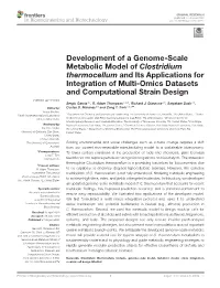 Development of a Genome-Scale Metabolic Model of Clostridium Thermocellum and Its Applications for Integration of Multi-Omics Datasets and Computational Strain Design