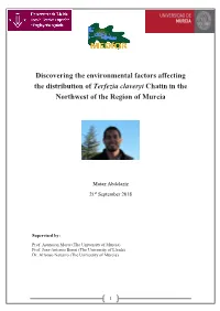 Discovering the Environmental Factors Affecting the Distribution of Terfezia Claveryi Chatin in the Northwest of the Region of Murcia