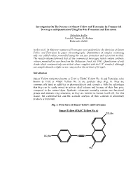 Investigation on the Presence of Sunset Yellow and Tartrazine in Commercial Beverages and Quantitation Using Ion-Pair Formation and Extraction