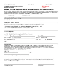 National Register of Historic Places Multiple Property Documentation Form