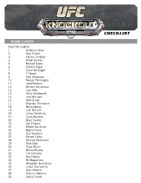 2014 Topps UFC Knockout Checklist