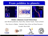 From Pebbles to Planets