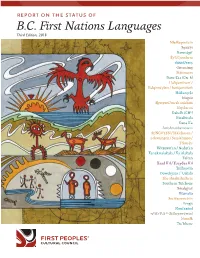 REPORT on the Status of Bc First Nations Languages