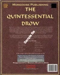 Sample File the Quintessential Drow