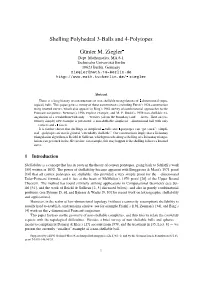 Shelling Polyhedral 3-Balls and 4-Polytopes G¨Unter M. Ziegler