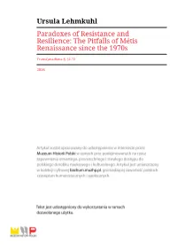 The Pitfalls of Métis Renaissance Since the 1970S