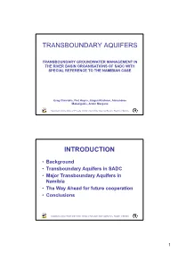 Transboundary Aquifers Introduction