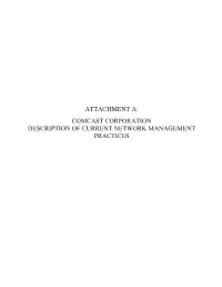 Comcast Corporation Description of Current Network Management Practices