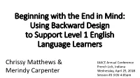 ELL Level 1 Activities
