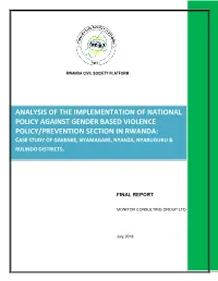 Final Report on GBV in Rwanda