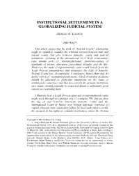 Institutional Settlement in a Globalizing Judicial System