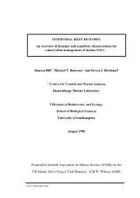 INTERTIDAL REEF BIOTOPES an Overview of Dynamic and Sensitivity