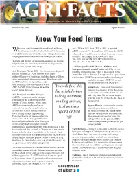 Know Your Feed Terms