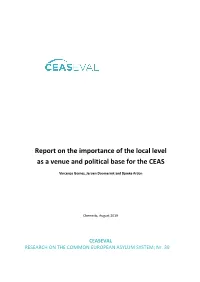 Report on the Importance of the Local Level As a Venue and Political Base for the CEAS