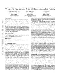 Threat Modeling Framework for Mobile Communication Systems
