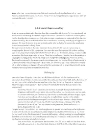 3. C.S. Lewis's Experience of Joy Defining