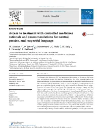 Access to Treatment with Controlled Medicines Rationale and Recommendations for Neutral, Precise, and Respectful Language