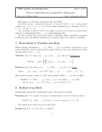 Hilbert Nullstellensatz & Quantifier Elimination