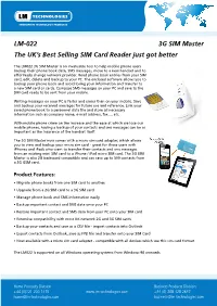 LM-022 3G SIM Master the UK's Best Selling SIM Card Reader Just Got
