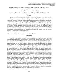 Multi-Beam Strategies for the Optimization of the Selective Laser Melting Process