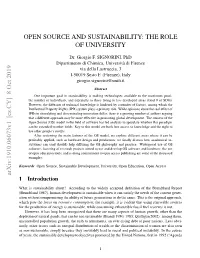 Open Source and Sustainability