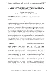The Relationship Between Cultivated Land Change and Economic Development Based on Gis in Henan Province: an Empirical Study