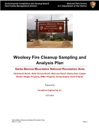 Woolsey Fire Cleanup Sampling and Analysis Plan