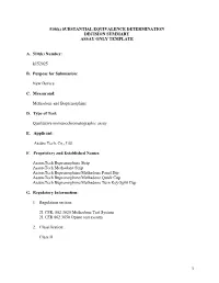 510(K) SUBSTANTIAL EQUIVALENCE DETERMINATION DECISION SUMMARY ASSAY ONLY TEMPLATE
