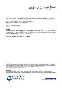 Development of an Efficient Glucosinolate Extraction Method