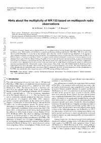 Hints About the Multiplicity of WR 133 Based on Multiepoch Radio