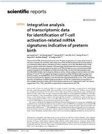 Integrative Analysis of Transcriptomic Data for Identification of T-Cell