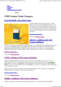 USB Creator Tools - Windows Based | USB Pen Drive Linux