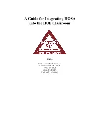A Guide for Integrating HOSA Into the HOE Classroom