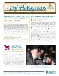 Birchos Hamashgiach (Part I) Ask Ou in Boro Park U P What's New for 2011?
