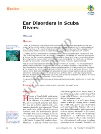 Ear Disorders in Scuba Divers