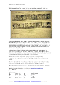 Ely Standard Great War Articles 1914-1918: an Index, Compiled by Mike Petty