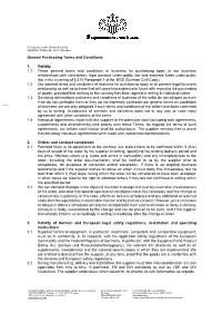 General Purchasing Terms and Conditions 1. Validity 1.1 These