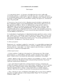HANDOUT Lecture 1. Accommodating Authority