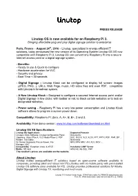 Press Release Linutop OS XS for Raspberry PI3 Endraftb