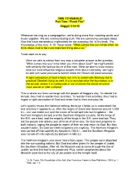 TIME to REBUILD! Part Two: “Fresh Fire” Haggai 1:12-15 Whenever We