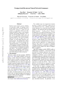 Unsupervised Recurrent Neural Network Grammars
