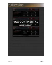 Vox User Guide