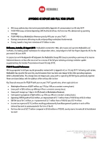 Appendix 4E, Directors' Report & Financial Report
