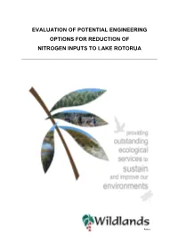 Evaluation of Potential Engineering Options for Reduction of Nitrogen Inputs to Lake Rotorua