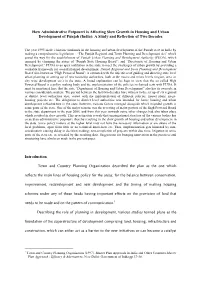 How Administrative Potpourri Is Affecting Slow Growth in Housing and Urban Development of Punjab (India): a Study and Reflection of Two Decades