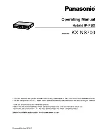 KX-NS700 V4.4000 Operating Manual (PDF)