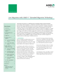 LIVE VIRTUAL MACHINE MIGRATION on AMD PROCESSORS Re-Scan the Hardware Upon Resume