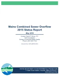 Maine Combined Sewer Overflow 2015 Status Report