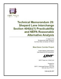 Shepard Lane Interchange Section 404(B)(1) Practicability and NEPA Reasonable Alternative Analysis